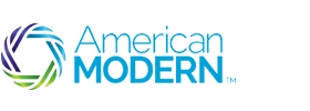 A green background with the words american modern in blue.